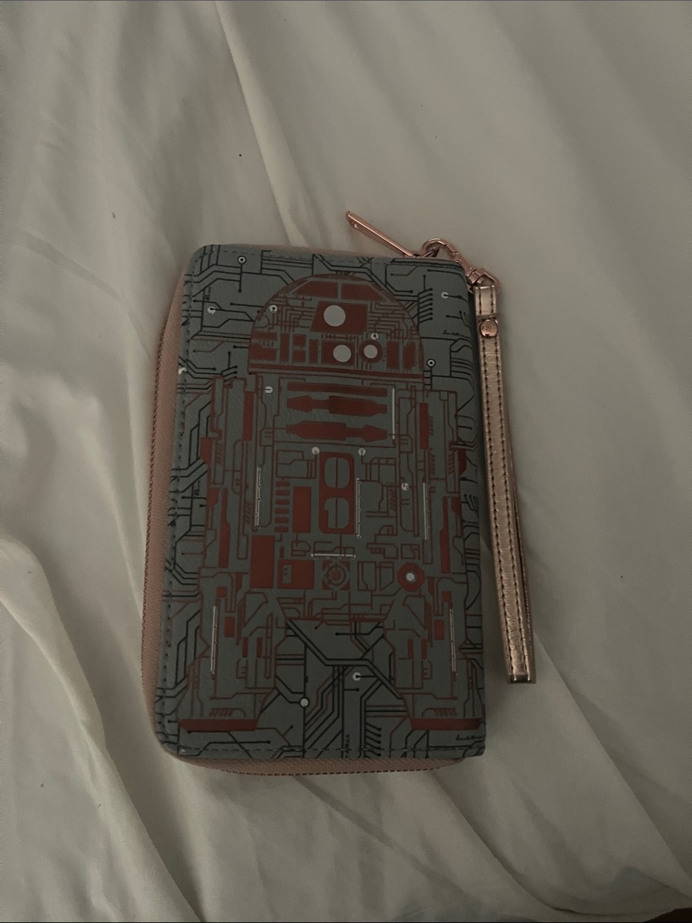 Disney R2-D2 Circuit Zip Wallet in Gray and Rose Gold